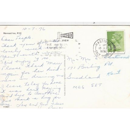 Mermaid Inn Rye Sussex Postcard posted 1976 VGC