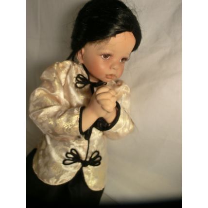 Paradise Galleries Kelly RuBert Golden Orchid Porcelain 14" Asian Doll