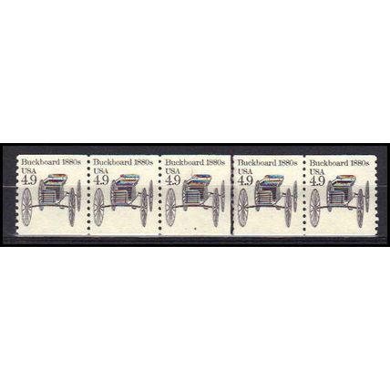 2124v 4.9c Buckboard Very Fine MNH Dry Gum PNC 4/5 Buggy Whip X0293