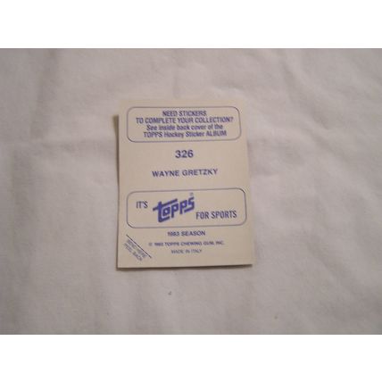 Wayne Gretzky 1983 Topps STICKER NO. 326 FOIL