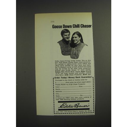 1974 Eddie Bauer Goose Down Chest Protector Advertisement