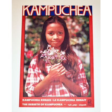 Political OSPAAAL Solidarity Original 1981 Cuban POSTER.Kampuchea.Khmer Rouge