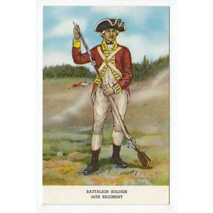 Battalion Soldier 34th Regiment Fort Ticonderoga Museum Postcard