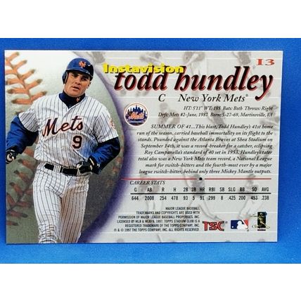 1997 Stadium Club Instavision #I3 Todd Hundley