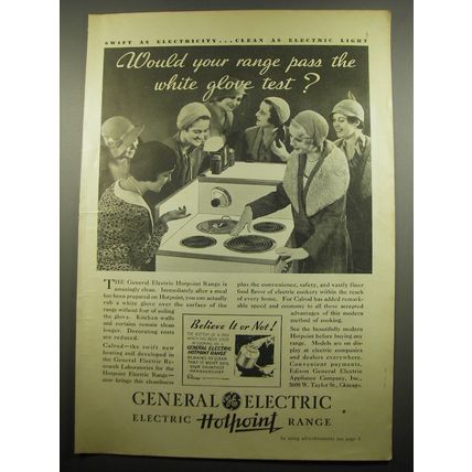 1932 General Electric Electric Hotpoint Range Ad - Would your range pass