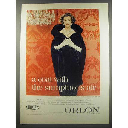 1956 Du Pont Orlon Advertisement - Annis Fur - A coat with the sumptuous air
