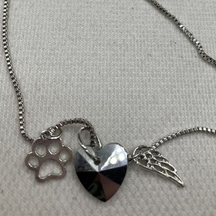 Rainbow Heart Pendant Pet Paw Angel Wing Spiritual #893