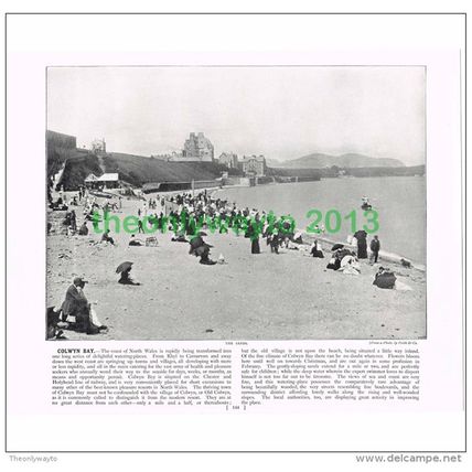 COLWYN BAY, THE SANDS, WALES, Book Illustration, c1895