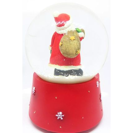 Santa Claus Snow Globe Musical with Artifial Snow 14 CM - Fun Festive Xmas Gift