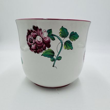 Tiffany & Co STRASBOURG FLOWERS Ceramic Painted Planter Vase Floral Decorative