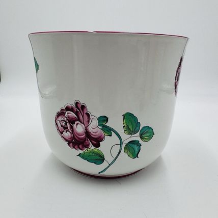 Tiffany & Co STRASBOURG FLOWERS Ceramic Painted Planter Vase Floral Decorative