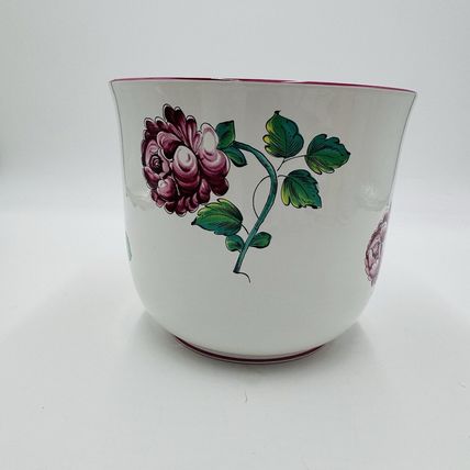 Tiffany & Co STRASBOURG FLOWERS Ceramic Painted Planter Vase Floral Decorative