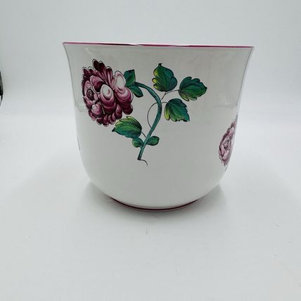 Tiffany & Co STRASBOURG FLOWERS Ceramic Painted Planter Vase Floral Decorative