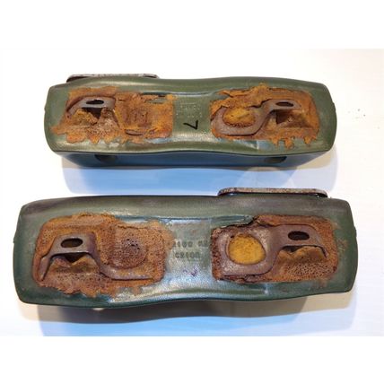 1968 69 70 71 72 Dodge Dart Plymouth Valiant Duster Green Armrest Pair OEM