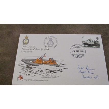 Cox Signed 1980 Cover - RNLI Lifeboat - International Boat Show, Earls Court