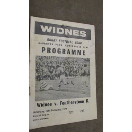 1971 Rugby Football League programme - Widnes v Featherstone Rovers