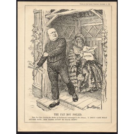 FAT BOY FOILED 1934 John Bernard Partridge Winston Churchill PUNCH CARTOON PAGE