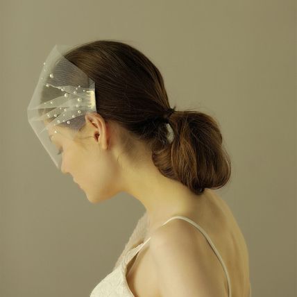 White Simple Birdcage Veil Tulle Wedding Fishnet Blusher Bride Accessories