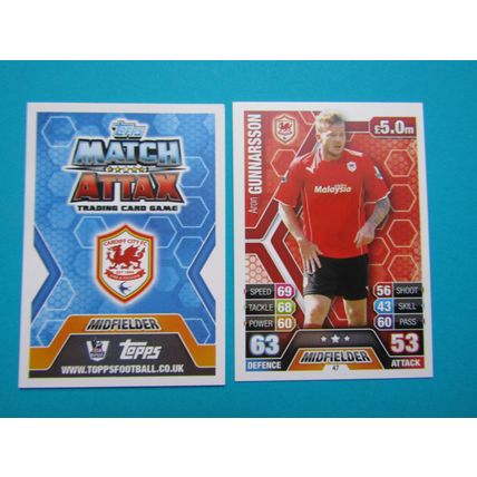 47. Aron Gunnarsson - Cardiff City - Match Attax 2013/14 Football Card EF1