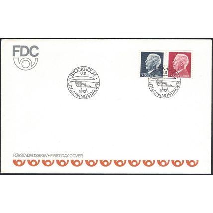 Sweden - FDC 6/11 1972 Gustaf VI Adolf *ILLUSTRATED - VIGNETTE 1*