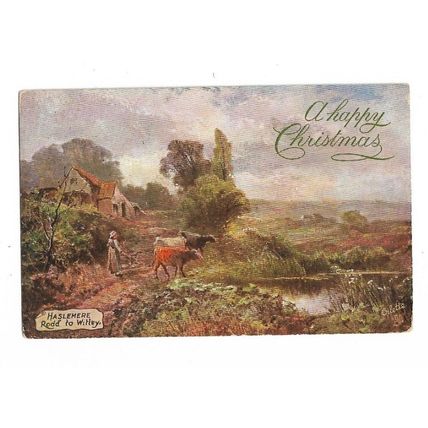 Haslemere, Road To Witley, A Happy Christmas, Surrey, Postcard.