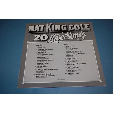 Nat King Cole - 20 Love Songs - Vinyl LP 1983