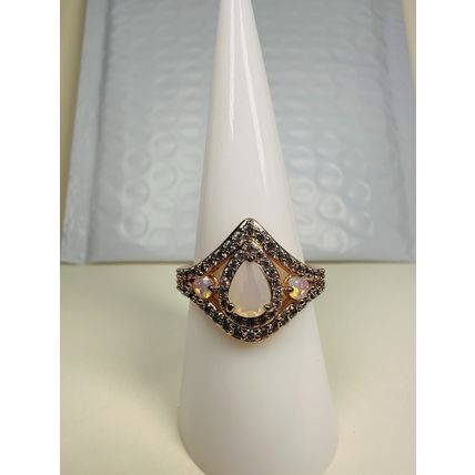 Bomb Party Sz8 Revealed BP Ring Fashion Jewelry RBP White Agate Rose Gold P