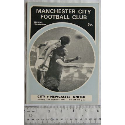 1971 programme Manchester City v. Newcastle United