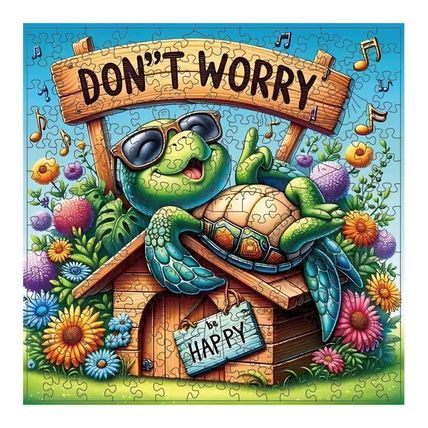 Wooden Animal Puzzle – Cool Turtle Design | Fun Collectible Jigsaw Gift for Kids