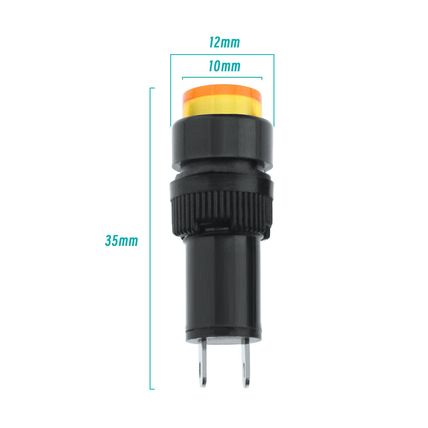 3 x 10mm LED Power Indicator Light DC 12V Flush Panel Mount for Electric Power