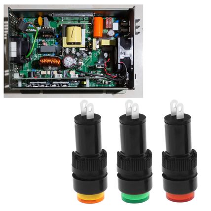 3 x 10mm LED Power Indicator Light DC 12V Flush Panel Mount for Electric Power