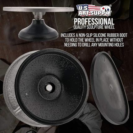 US Art Supply Large 12" Diameter Sculpting Wheel- Heavy Duty All Metal Construct