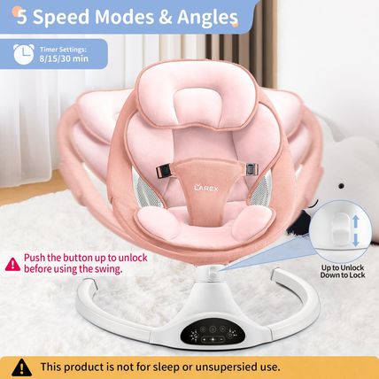 LAREX Baby Swing Infant Swing Electric Toddler Baby Rocker Portable for Newborn