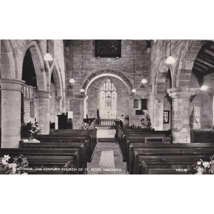 EC312 HACKNESS-CHURCH OF ST PETER INTERIOR . R/P POSTCARD
