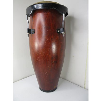 World Beat Percussion Natural Wood Caribe Conga Drum Mahogany Red 21" Tall