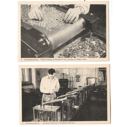 6 postcards lot Canada Ottawa Royal Canadian Mint showing coin making unposted