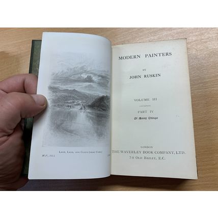 1920 JOHN RUSKIN "MODERN PAINTERS" VOL 3 SMALL ANTIQUE HARDBACK BOOK (P3)