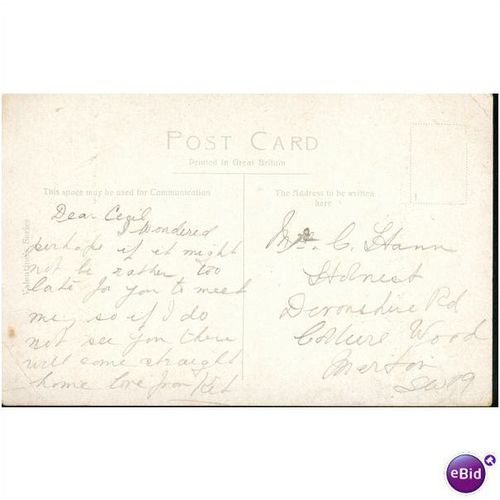Vintage Valentine's Postcard - Market Place, Worksop, Nottinghamshire
