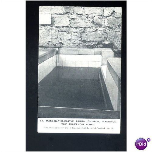 Sussex HASTINGS Church Font Postcard