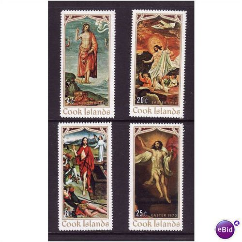 COOK IS 1970 EASTER PAINTINGS SG 316/319 SET 4 VALS U/M MINT