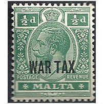 Malta 1917 SG92 1/2d Deep Green WAR TAX Unmounted Mint. .