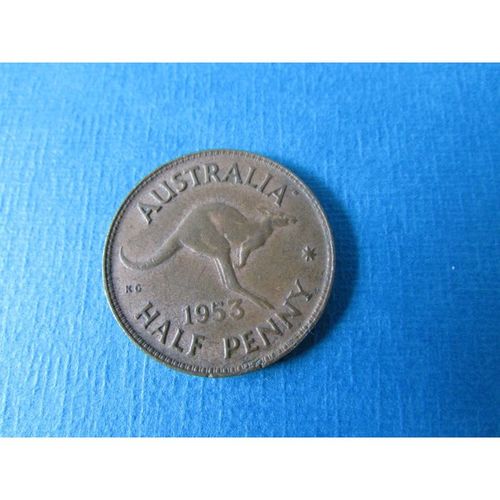 1953 QUEEN ELIZABETH II AUSTRALIA HALFPENNY - COIN - 1 FREE POST. C