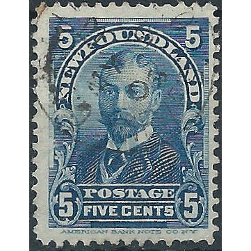 Newfoundland 1901 SG90 5c Blue Fine Used....