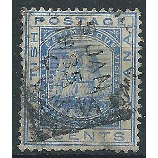 British Guiana 1882 SG172 4c Blue Wmk Crown CA Good+ Used ..