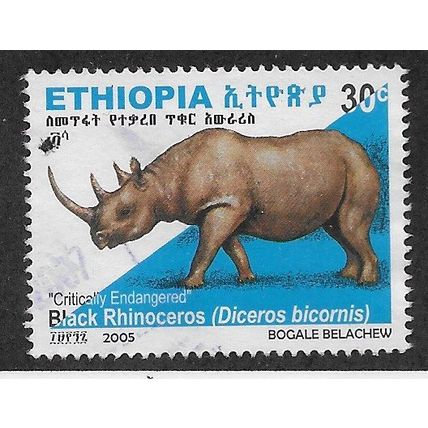 ETH 2005 30c 'BLACK RHINOCEROS' FINE USED (EBID70-377)
