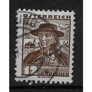 AUSTRIA 1934 12g BROWN UPPER AUSTRIA SG 723 FINE USED#