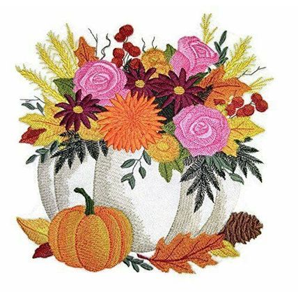 Happy Halloween [ Pumpkin Bouquet ] Embroidered Iron on/Sew patch [7.8" 7.66"]