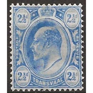 Transvaal 1909 SG276 2 1/2d Bright Blue Mounted Mint .