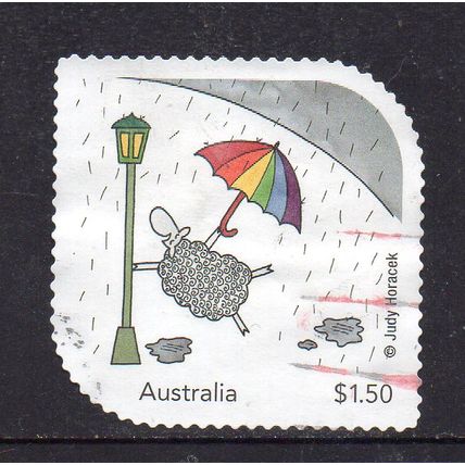 2024 WHERE IS THE GREEN SHEEP? USED SELF-ADHESIVE MYSTAMP. 23/24