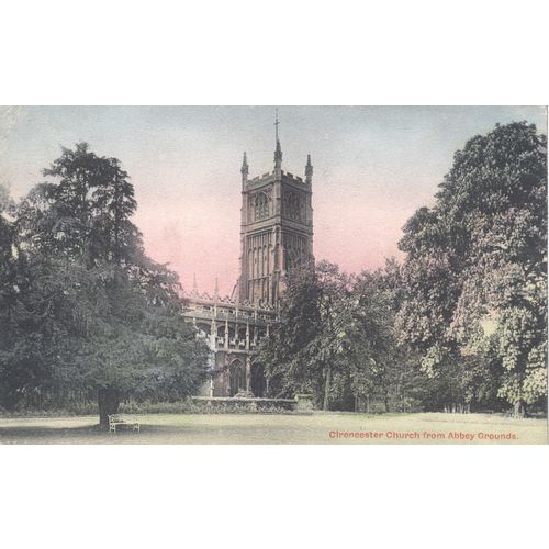 Vintage GB PC c1910 - Parish Church, Cirencester, Abbey Grounds, Gloucestershire